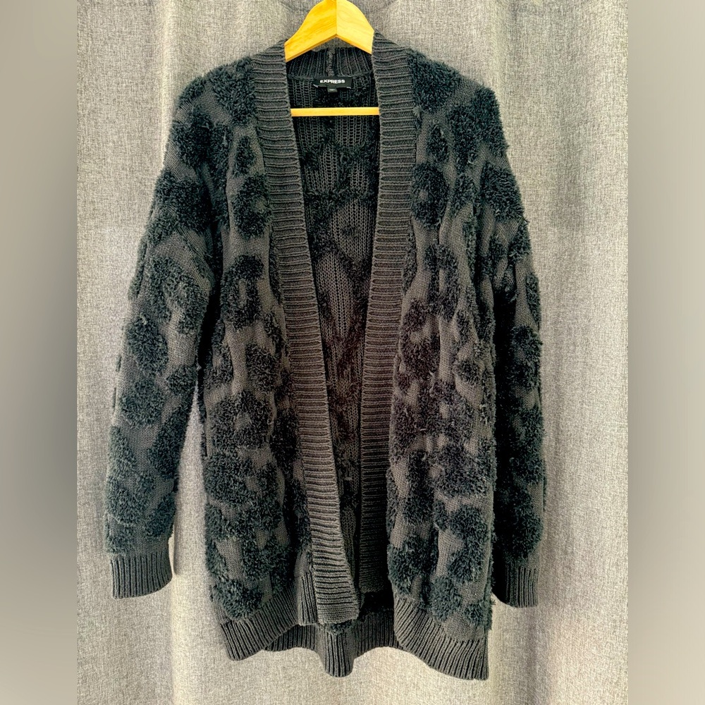 Express long line open front cardigan size small